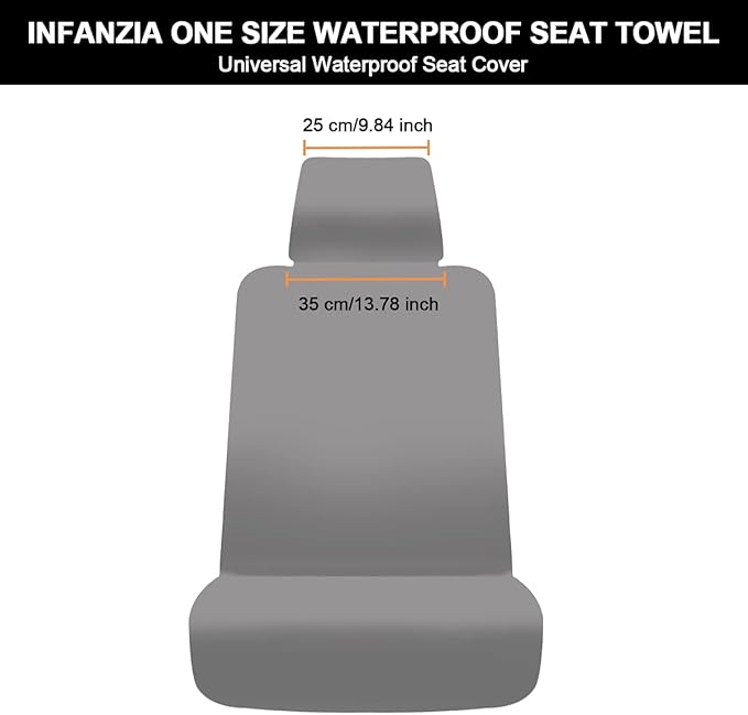 INFANZIA Premium Waterproof Seat Cover Towel Protector Neoprene Universal Fit, Upgraded 100% Washable & Removable Non-Slip Sweat Carseat Towel Covers, Perfect for Gym/Yoga/Workout（Black,1PCS