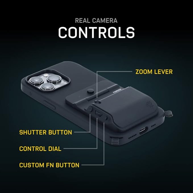 FJORDEN Pro Bundle for iPhone 17 Pro Max - Magsafe Phone Grip, Camera Grip with Shutter Button - Magnetic DSLR Style Kit, Strap & Carry Case