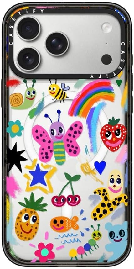 CASETiFY Impact iPhone 17 Pro Max Case [Slim/Compatible with Magsafe / 8.2 ft. 4X Military Grade Drop Protection] - Good Vibes - Clear Black