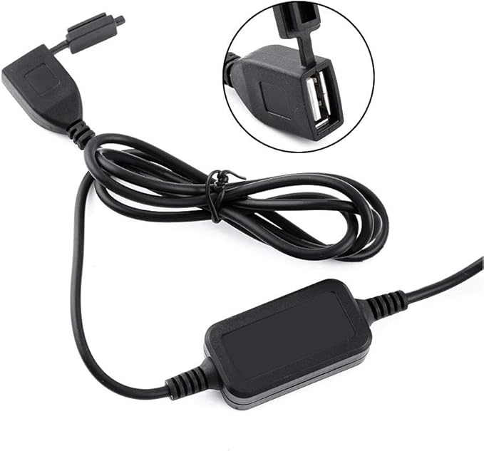 Ultra Compact USB Direct Hardwire Adapter Kit, Waterproof Power Cord Supply Port Car Hard Wire Charger Charging Cable Socket Step Down Converter Outlet for Motorcycle Smart Phone GPS Dash Camera