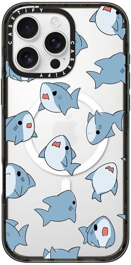 CASETiFY Impact Case for iPhone 16 Pro Max [Slim / 8.2 ft. 4X Military Grade Drop Protection/Compatible with Magsafe] - Normal Leonarudo Pattern - Clear Black