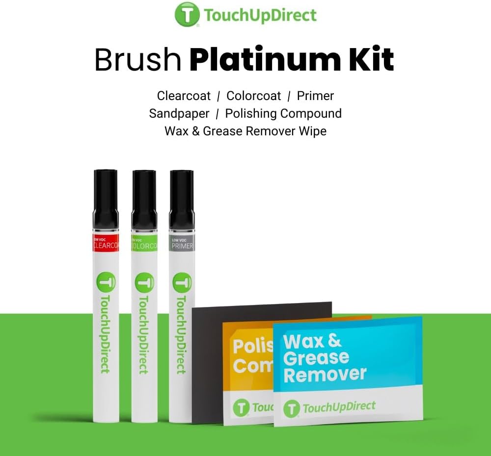 TouchUpDirect 1E7 Silver/Silver Streak Metallic Compatible with Toyota Exact Match Touch Up Paint Brush - Platinum Kit