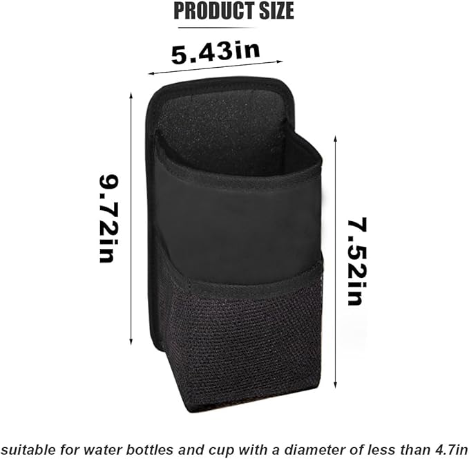 2-in-1 Large Cup Holder, 80 oz Multifunctional Car Seat Side Organizer, Hanging Water Bottle Holder Bag, Car Stuff Holder with Mesh Pocket for Phone & Drink, Suitable for Car SUV Truck (1 PC)