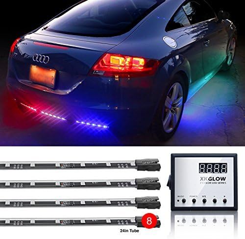 Second Generation 8pc 24in Tubes Advanced UFO Style 3 Million Color Remote Control LED Undercar Light Kit