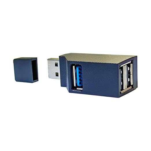 (2 Pack) USB 2.0 Splitter,3-Port USB 3.0 Hub, USB Port Expander Dongle Portable for PC, Laptop and More (Black)
