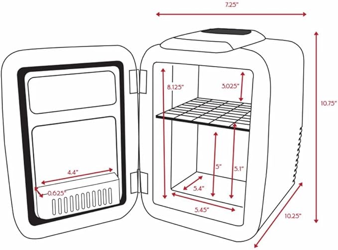 Cooluli Mini Fridge for Bedroom - Car, Office Desk & Dorm Room - Portable 4L/6 Can Electric Plug In Cooler & Warmer for Food, Drinks, Skincare Beauty & Makeup - 12v AC/DC & Exclusive USB Option, White