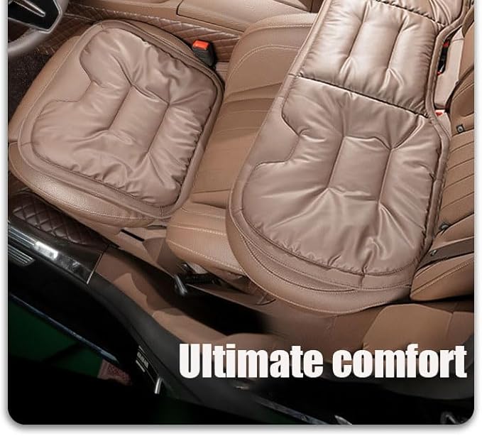 2025 Car Seat Cushion with Secure Buckle, Ergonomic Memory Foam Lumbar Support, Non-Slip Breathable Cover, Removable Washable, Ideal for Drivers & Office Long Sitting (Back Row-White)