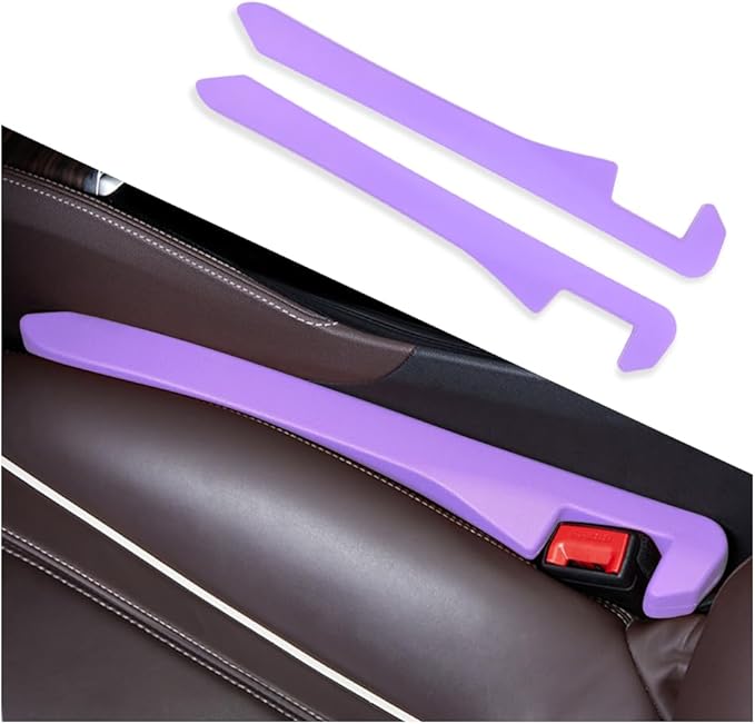 IHOTDER 2PCS Car Seat Gap Filler,Super Flexible Car Side Seat Gap Filler CCar interior Accessories,Universal Car Organizer Between Seats for Tightly Filling Seat Gaps (Purple/2PCS)…