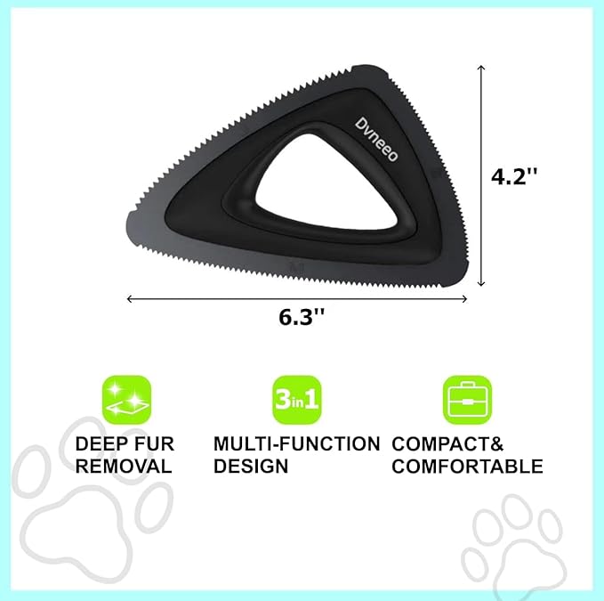 Pet Hair Removal Tool, Carpet Dog Hair Remover for Car Interior- Rapid Removal, Durable & Ergonomic, for Car Mats, Couch, Furniture, Carpets (Blue)