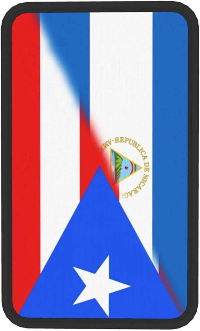 Puerto Rico Nicaragua Nicaraguan Flag Auto Center Console Armrest Cover Car Handrail Box Cushion Pad Mat Universal Fit Most Vehicle Sedan Truck SUV Soft Comfort Decor Accessories