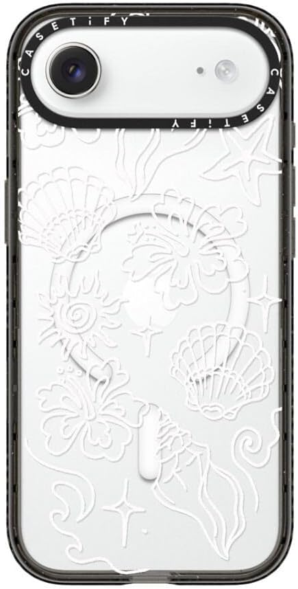 CASETiFY Impact iPhone Air Case [Slim/Compatible with Magsafe / 8.2 ft. 4X Military Grade Drop Protection] - Sea Shore - Clear Black