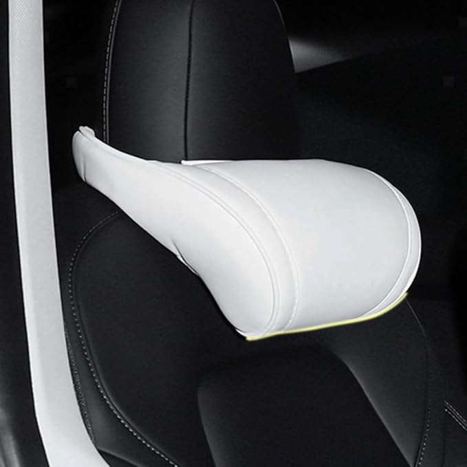 Car Headrest Neck Pillow Support Memory Foam Ergonomic Design Accessory for Driving Seat Fatigue Relief Compatible with Model S X 3 Y & Cybertruck - 1 Piece