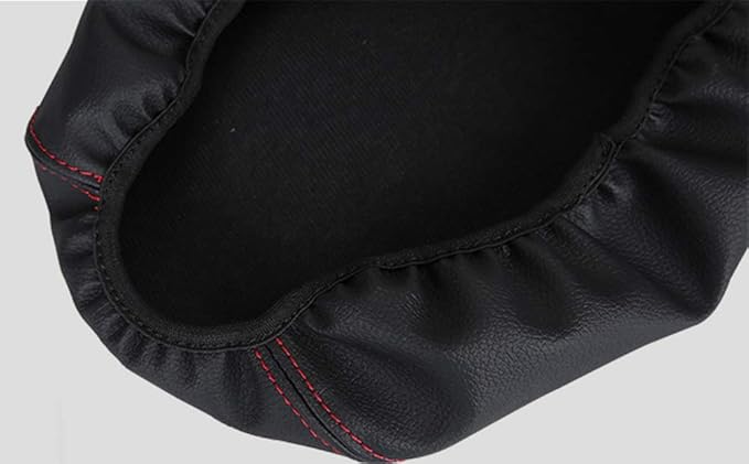 Nicebee Leather Center Console Armrest Cushion Pad Guard Cover for Jeep Wrangler JL 2018+ (Black/Red Line)
