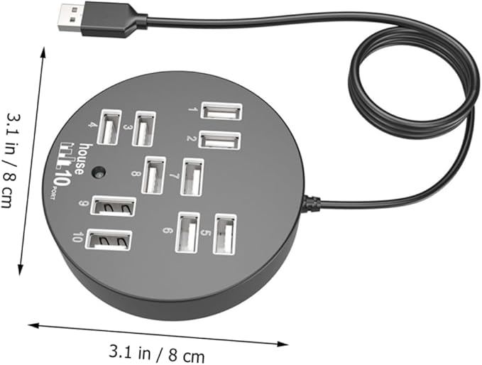 MERRYHAPY Port USB Hub High-Speed USB Expander Multi-Port Splitter for File Exchange Compatible with Laptops and Computers for Work and Gaming