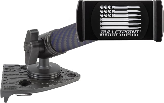 Bulletpoint Dash Mount Cell Phone Holder Compatible with 2018-2023 Jeep Wrangler JL (NOT 4xe) & 2020-2023 Jeep Gladiator Single Ball Mount (Passenger Side Spring-Loaded)