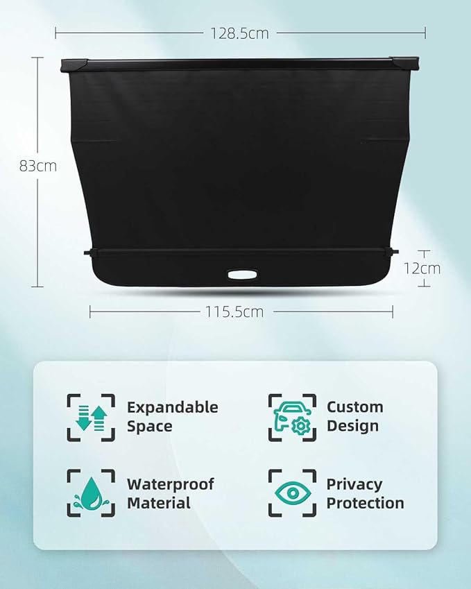 SCITOO Cargo Cover 2019-2024 Fit for BMW X5 3.0L 2019-2024 Fit for BMW X5 4.4L Upgraded Retractable Rear Trunk Cover with Aluminum PVC&Plastic
