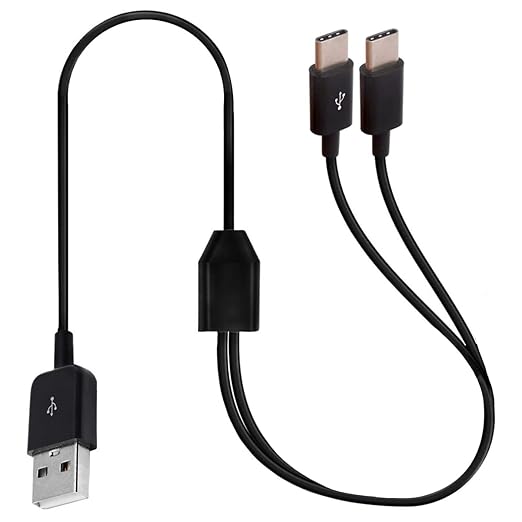 Multi USB C Splitter Y Cable, 2 in 1 USB 2.0 Type A Male to 2 Type C Male Cable Supports Charging And data transmission for i/Phone 15 Plus Pro Max, Galaxy S24/S23/S22, Huawei P40/P30 1meter (2 USB C)