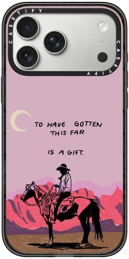 CASETiFY Impact iPhone 17 Pro Max Case [Slim/Compatible with Magsafe / 8.2 ft. 4X Military Grade Drop Protection] - Cowboy Quest - Clear Black