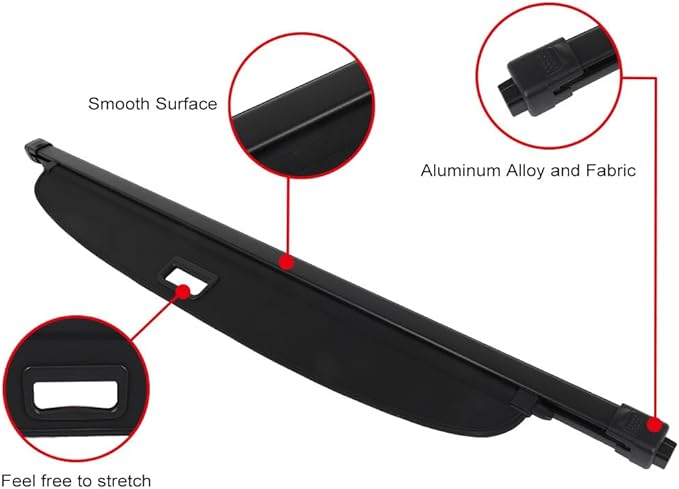 Cargo Cover for 2018-2019 Fit for Chevrolet Traverse 2.0L 2018-2023 Fit for Chevrolet Traverse 3.6L Retractable Rear Trunk Cargo Shade Luggage Security Cover Shielding Waterproof