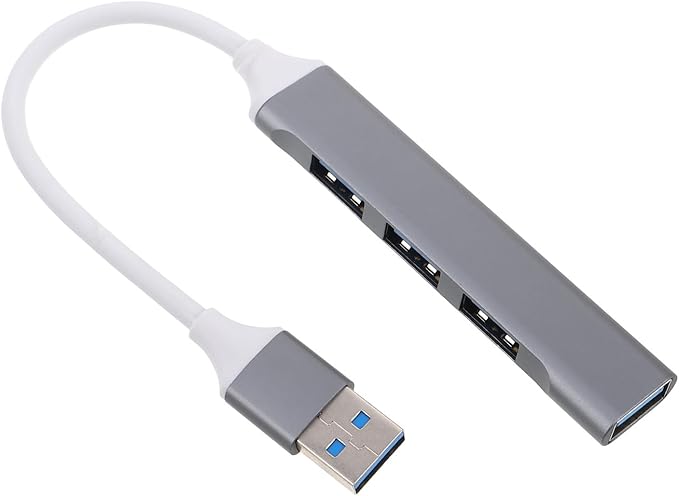 USB Hub Multi-Port Splitter for Laptop and Desktop USB Port Expander with Cable for Car and Gaming Devices Space Gray with Packaging Box