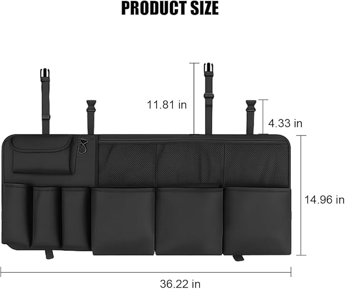 Car Trunk Organizer, Oxford Fabric Large Capacity Waterproof Vehicle Backseat Trunk Organizer, Multi-Pocket Auto Interior Storage Bag Accessories, Universal for SUV Sedan Truck