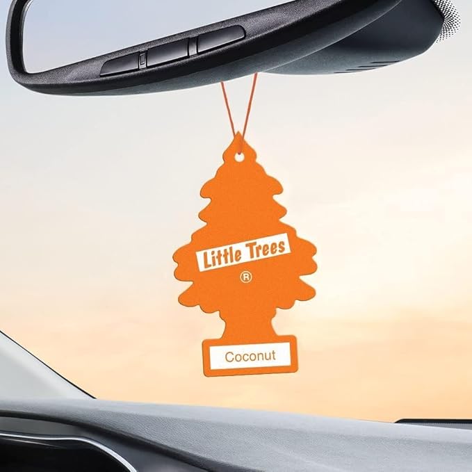LITTLE TREES Car Air Freshener | Hanging Paper Tree for Home or Car | Coconut | 12 Pack (Packaging May Vary)