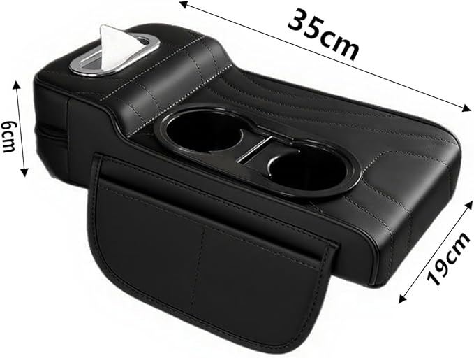 Car Armrest Cushion for Kia EV6 2021-2025,Multifunctional Car Armrest Heightening Pad,Microfiber Leather Car Armrest Cover Cushion,Auto Center Console Pad,Black