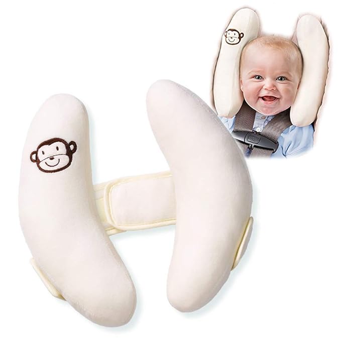 Adjustable Travel Pillow for Infant, Portable Head Support for Car Seats for Newborn, Neck Support Pillow for Baby, Headrest Pillows for Cars, Rest Baby's Head Comfortably