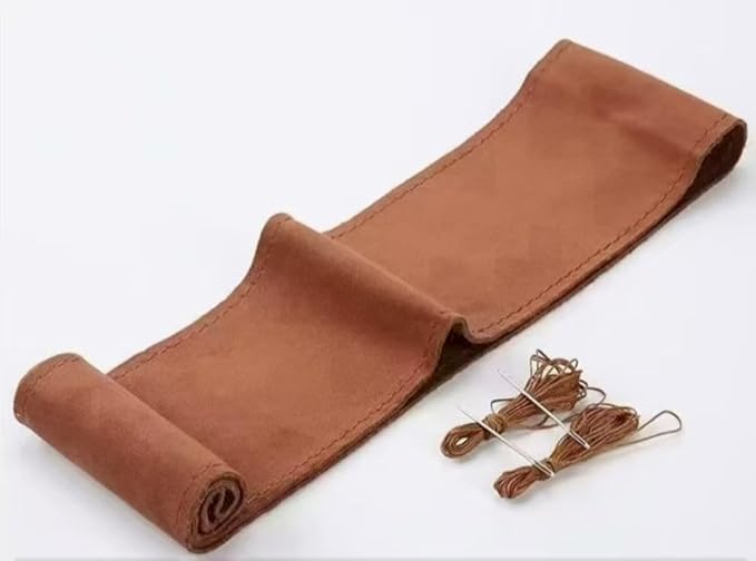 Steering Wheel Cover (Suede Leather), DIY Hand Sewn, Suitable for Both Men and Women, 15 inch Universal (Brown)