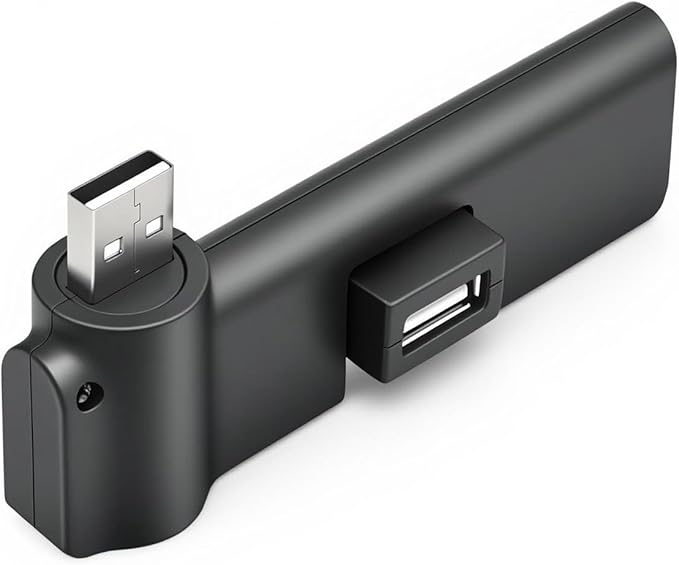 Mini USB 2.0 Hub 4 Port USB Hub,[90°/180° Degree Rotatable] USB Hub USB Extension for Mouse, Keyboard, Hard Drive or More USB Devices - Black