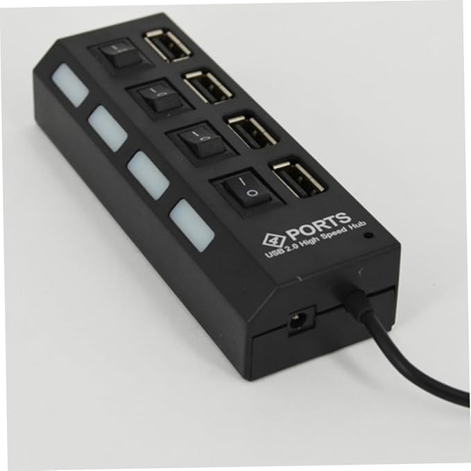 HOMSFOU 2pcs 4 4-Port USB Hub Laptop USB Port Expander Splitter for Keyboard Mouse Webcam Mp3 Player Etc