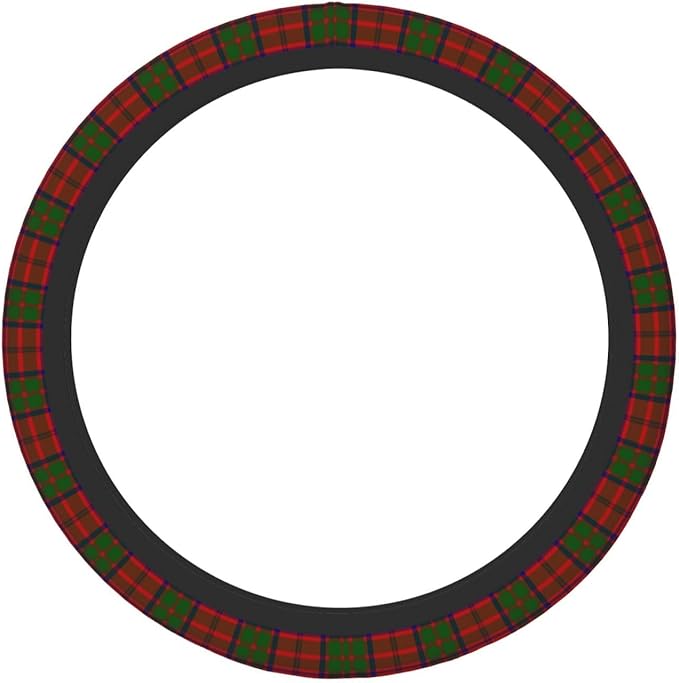 Thickened Elastic Steering Wheel Cover, Grant Tartan red Green Plaid Ultra, Soft, Breathable, Fit for Cars, SUVs, Trucks, Stylish Comfortable Grip