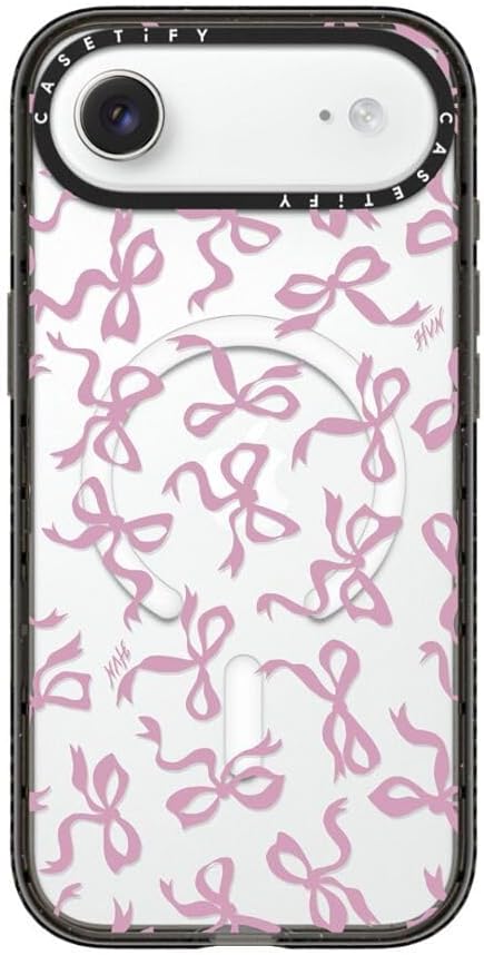 CASETiFY Impact iPhone Air Case [Slim/Compatible with Magsafe / 8.2 ft. 4X Military Grade Drop Protection] - Bows - Clear Black