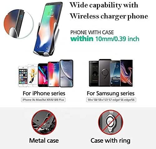 Automatic Clamping Cell Phone Mount Holder for Car Air Vent | Wireless & Fast Charging | Infrared Smart Sensors | Compatible with Qi Devices, iPhone 8/Samsung S6 or Later Models (Black, 10W)