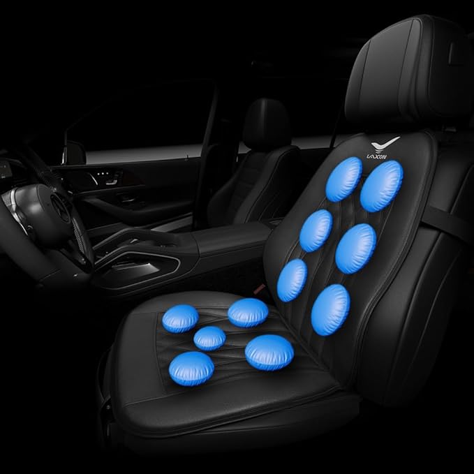 Laxon Air Bag Shiatsu Back Massager for Long time seatting with Long Distance Driving. Vehicle Seat Cushion for Stress Relief, Waist Hip Massager.