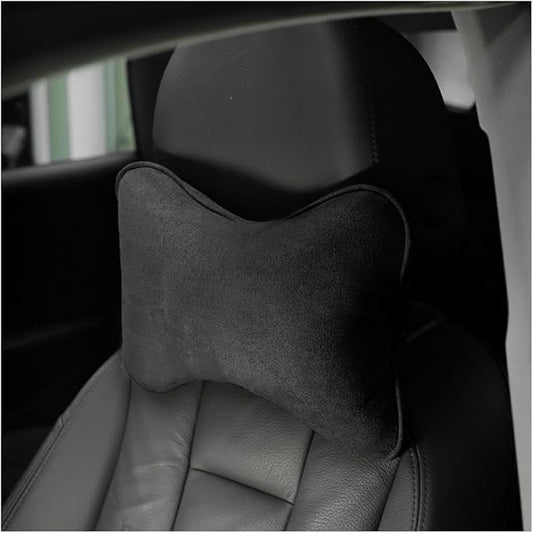 Car Headrest Pillow, Soft Comfortable Breathable Memory Foam Ergonomic Design Automotive Neck Pillow Cushion with Adjustable Strap for Neck Pain Pressure Relief, Universal Fit（Black）