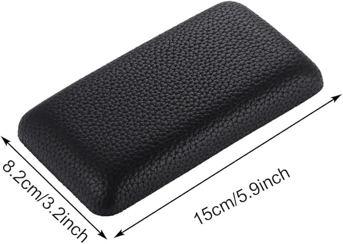 2pcs Car Knee Cushion, Auto Center Console Knee Cushion Soft Leather Car Driver Side Console Knee Support Pad Memory Foam Center Console Interior Accessories Door Armrest Elbow Support(Black Leather)