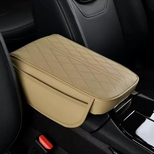 1 Pack Car Center Console Cover Custom Fit for Acura RDX 2013 2019-2023 2024 2025, Leather Memory Foam Armrest Cushion Protector, Anti-Scratch Durable Armrest Pad,Beige
