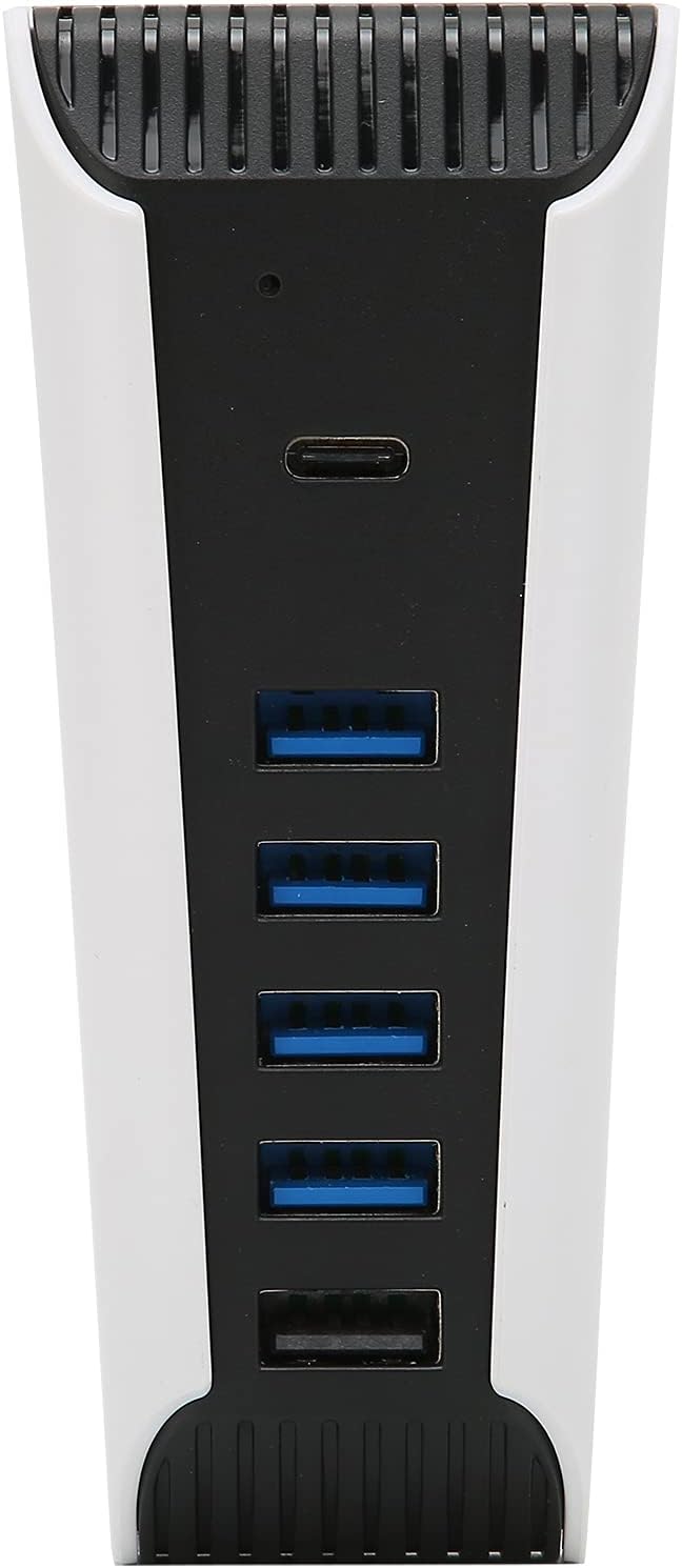 5 Port USB Hub for PS5, 5 in 1 High Speed USB Expansion Hub Charger Splitter Adapter with USB2.0 TypeC Ports for Console