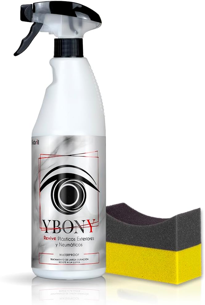 Sisbrill Ybony Plastic Restorer for Cars – Renews Faded Plastic Trim, Protects Against UV & Dirt – 25 fl oz