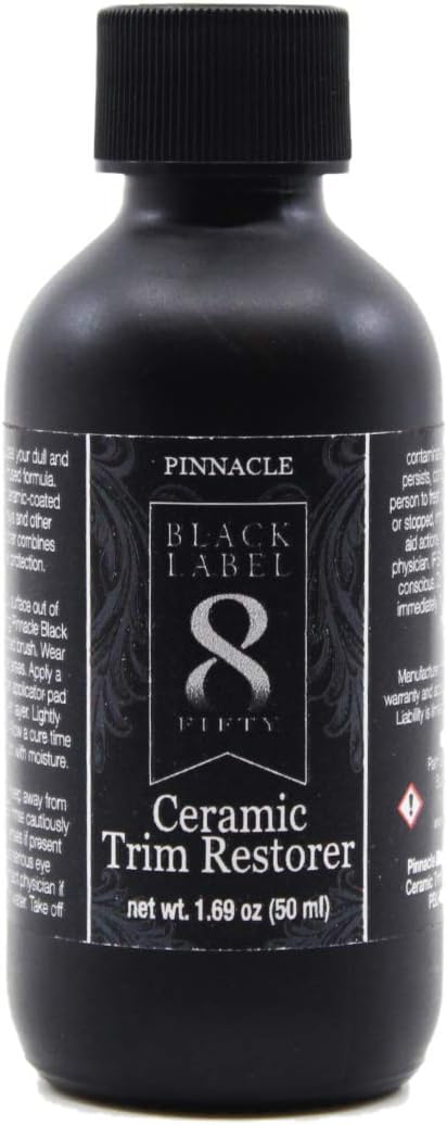 Pinnacle Black Label Ceramic Trim Restorer, PBL-625, 1.69 oz. (50 ml.) Bottle, Ceramic Trim Restorer, Exclusive Dye-Infused Formula, Up to 2 Years of Protection