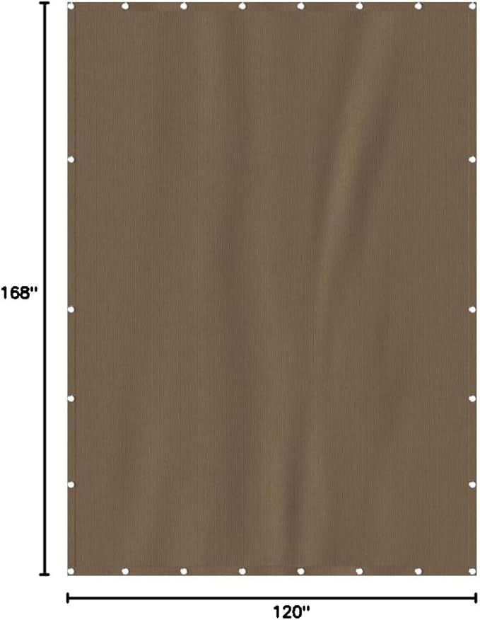 Alion Home Sun Shade Privacy Panel with Grommets and Hems on 4 Sides for Patio, Awning, Window, Pergola or Gazebo - Mocha Brown (10' x 14')