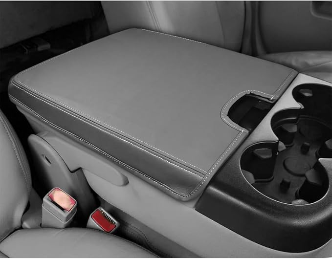 DEYTOP Center Console Cover for Chevy Silverado & Tahoe 2007-2013 Console Armrest Cover for GMC Sierra 2007-2013 Car Cushion Protector Pad ( Jump Seat Console ONLY) (Gray, 07-17 JUMP SEAT)