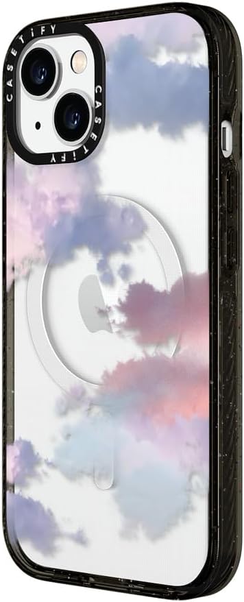 CASETiFY Impact iPhone 15 Plus Case [4X Military Grade Drop Tested / 8.2ft Drop Protection/Compatible with Magsafe] - Cloud Prints - Clouds - Clear Black