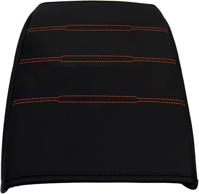 Center Console Pad Armrest Box Cover for Honda 2025 2024 2023 CRV LX EX EXL Sport Hybrid Sport Touring,Black Leather Protector Accessories for CR-V 2023 2024 2025(Orange Stitches)