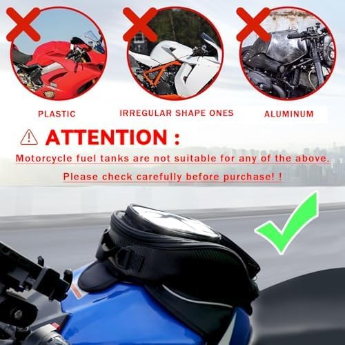 Motorcycle Tank Bag for BMW G310GS G310R G310 RG 310 GS G 310R, Magnetic & Strap Mount Tank Bag for Motorcycles, Motorcycle Touring Navigation Luggage Bag Tank Bags, B Magnetic