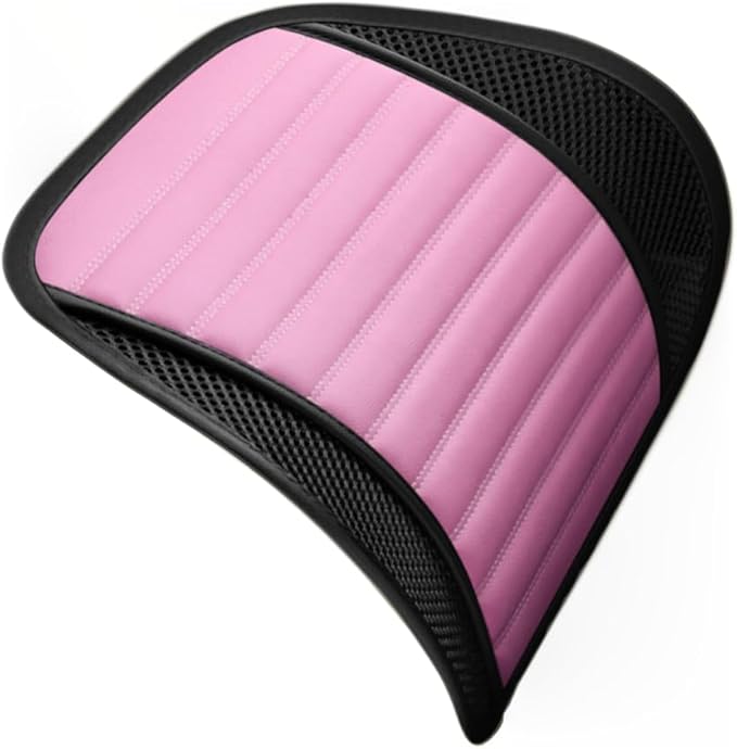 Premium Car Interior Back Support - Versatile Lumbar Cushion for Driver Seat with Breathable Fabric and Adjustable Strap. (1, Pink)