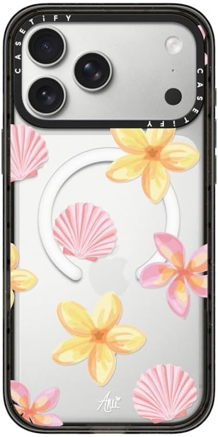 CASETiFY Impact iPhone 17 Pro Max Case [Slim/Compatible with Magsafe / 8.2 ft. 4X Military Grade Drop Protection] - Tropical Holibob - Clear Black