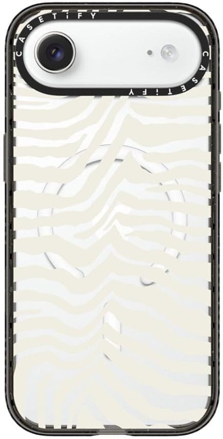 CASETiFY Impact iPhone Air Case [Slim/Compatible with Magsafe / 8.2 ft. 4X Military Grade Drop Protection] - Zebra Stripe - Clear Black