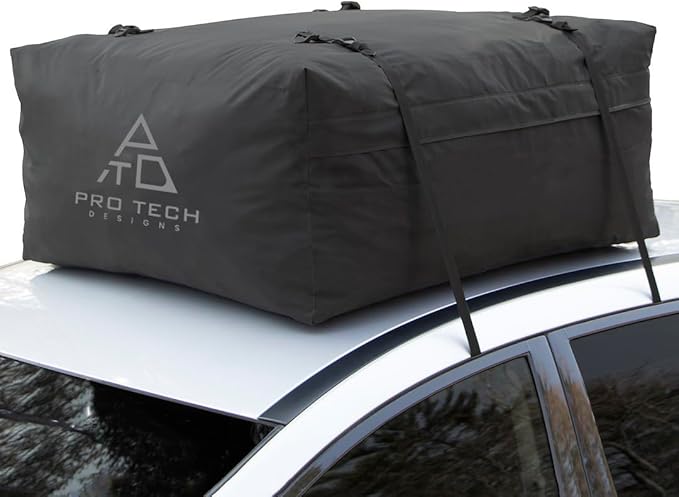 Journeyer 15 Cubic Feet Weatherproof Rooftop Cargo Carrier for Top of Vehicle, Attaches with or Without Roof Rack 40" L x 36" W x 18" H